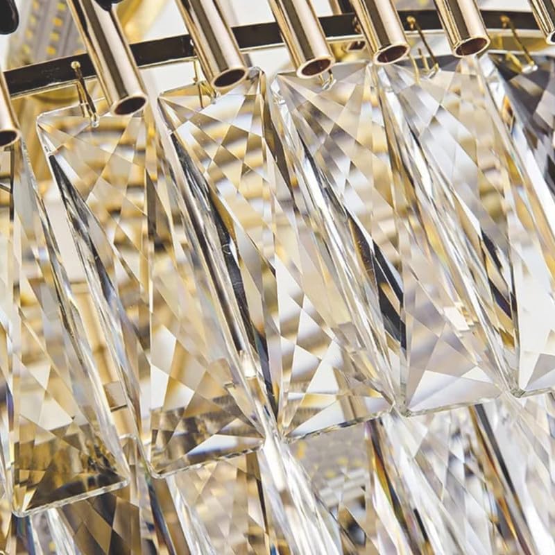 Desidiya Black Mamba Modern Crystal Pendant Light 3 Tiers Black and Gold Fixtures 16” Round, Stainless Steel Tube Crystal Golden Finish Exqusite Design Pendant for Home and Office (400MM) - Image 4