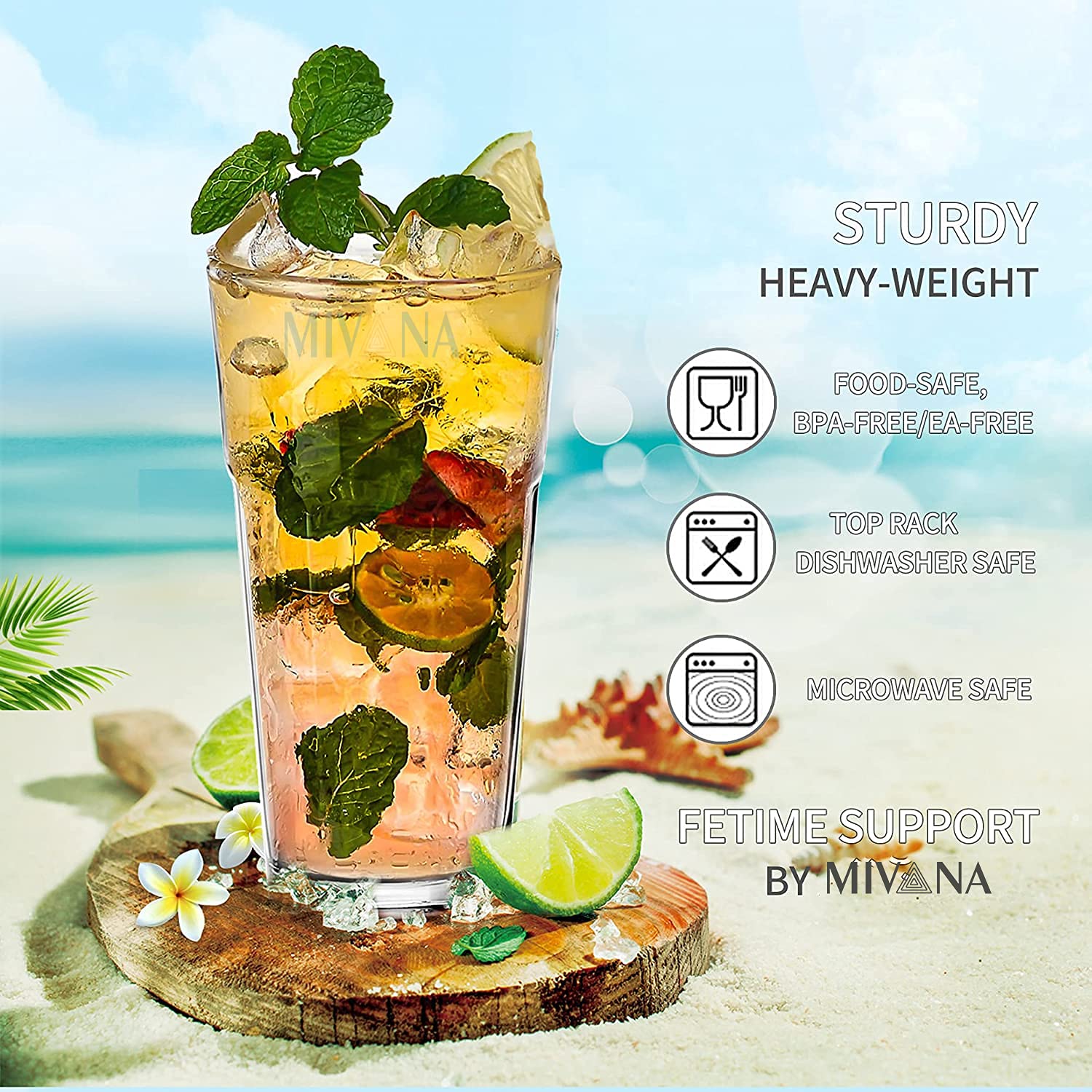 400 ML Water Glass Tumbler Highball Glasses Clear Iced Tea and Glasses for Drinking Cocktail, Juice, Milkshake, Coke,Soda, Dishwasher Safe Pack of (6) - Image 4